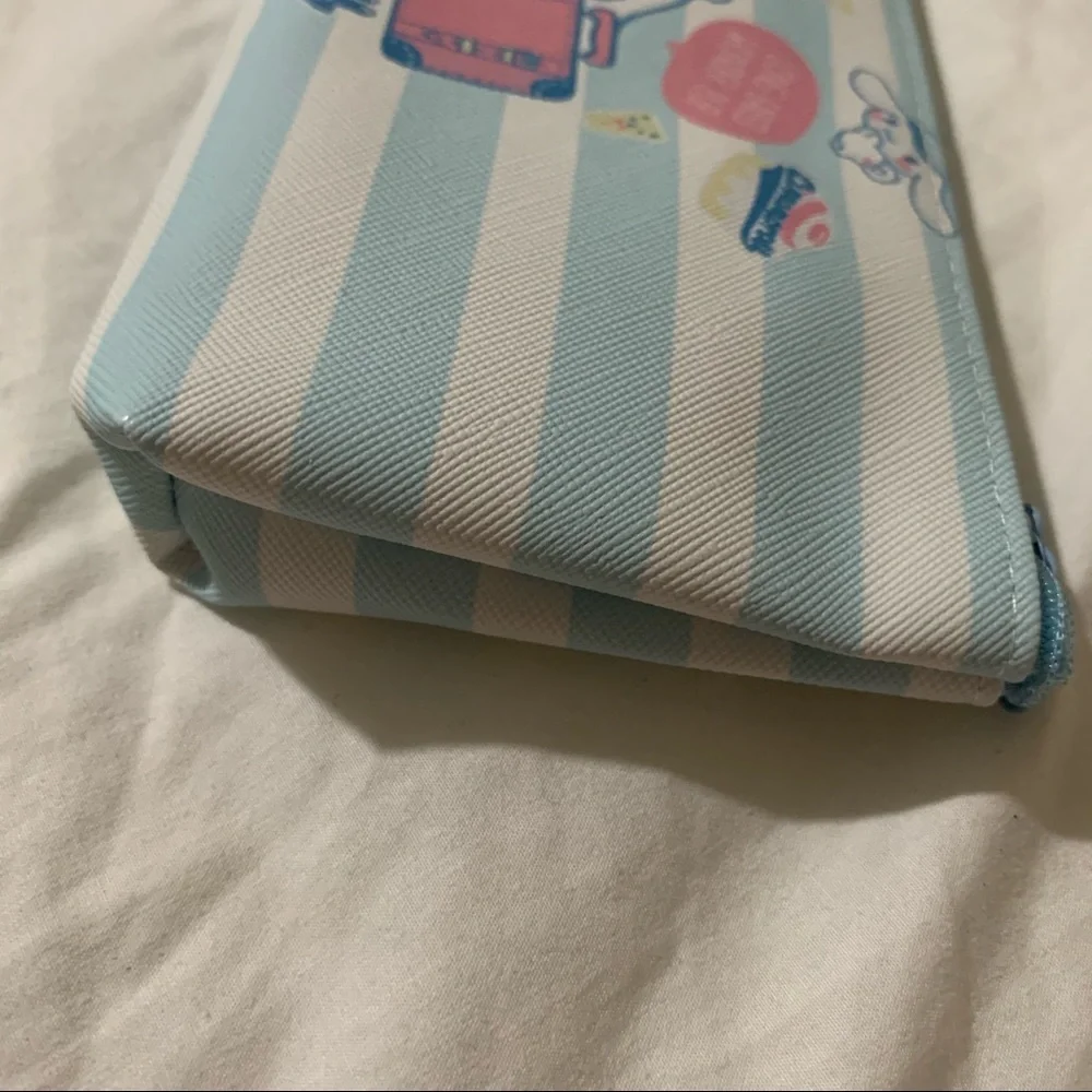 Cinnamoroll Baby Blue and White Striped Zip Pencil Bag